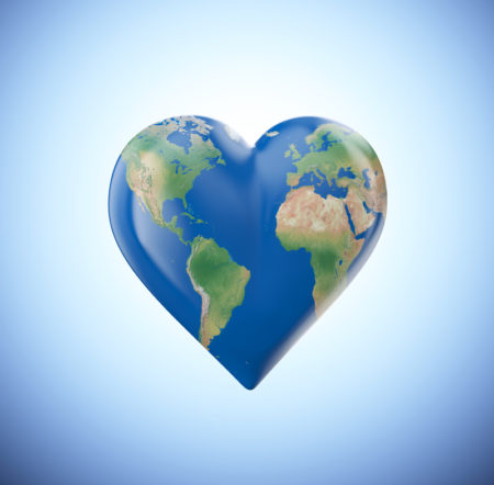 A heart shaped earth