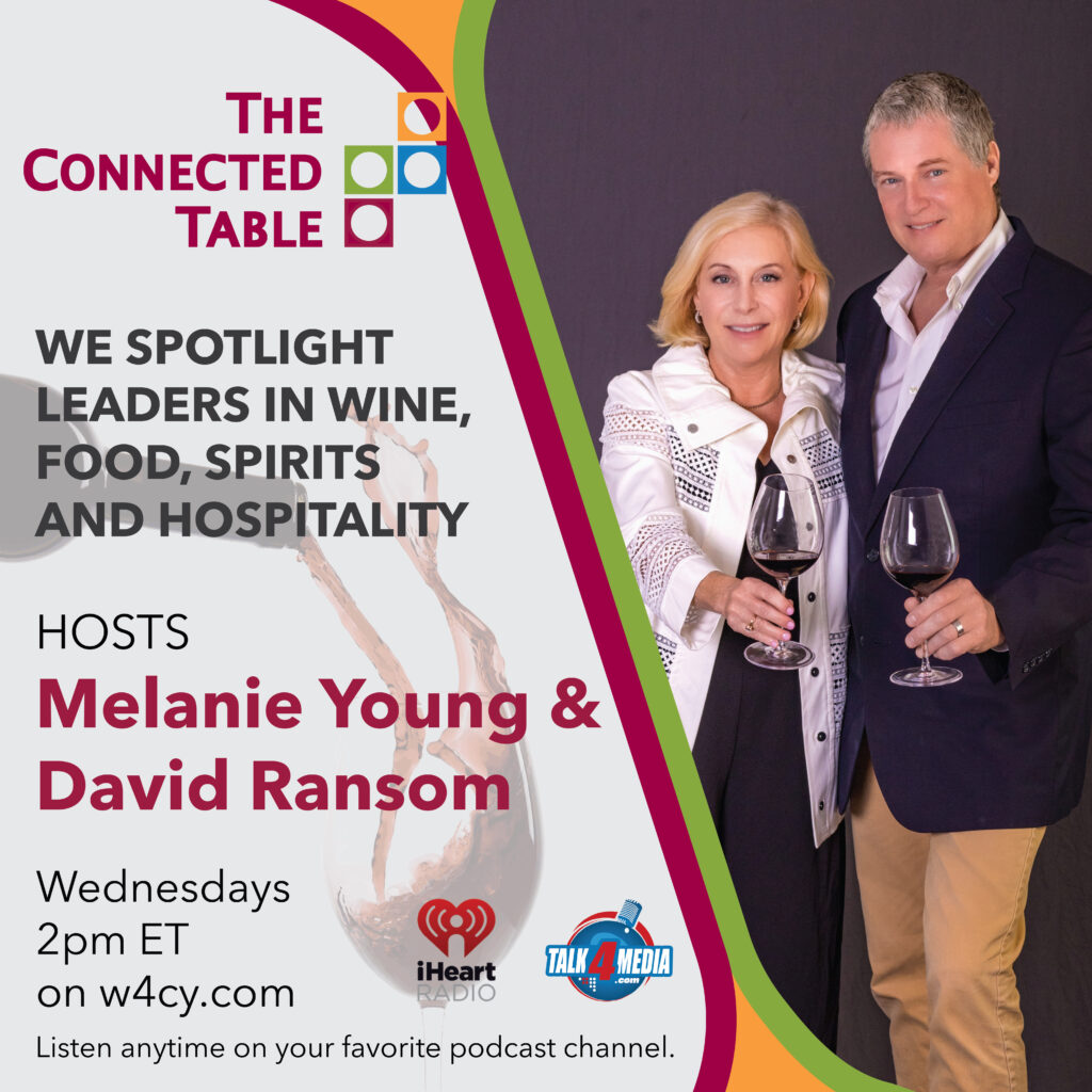 Hosts Melanie Young and David Ransom spotlight leaders in wine, food, spirits, and hospitality.